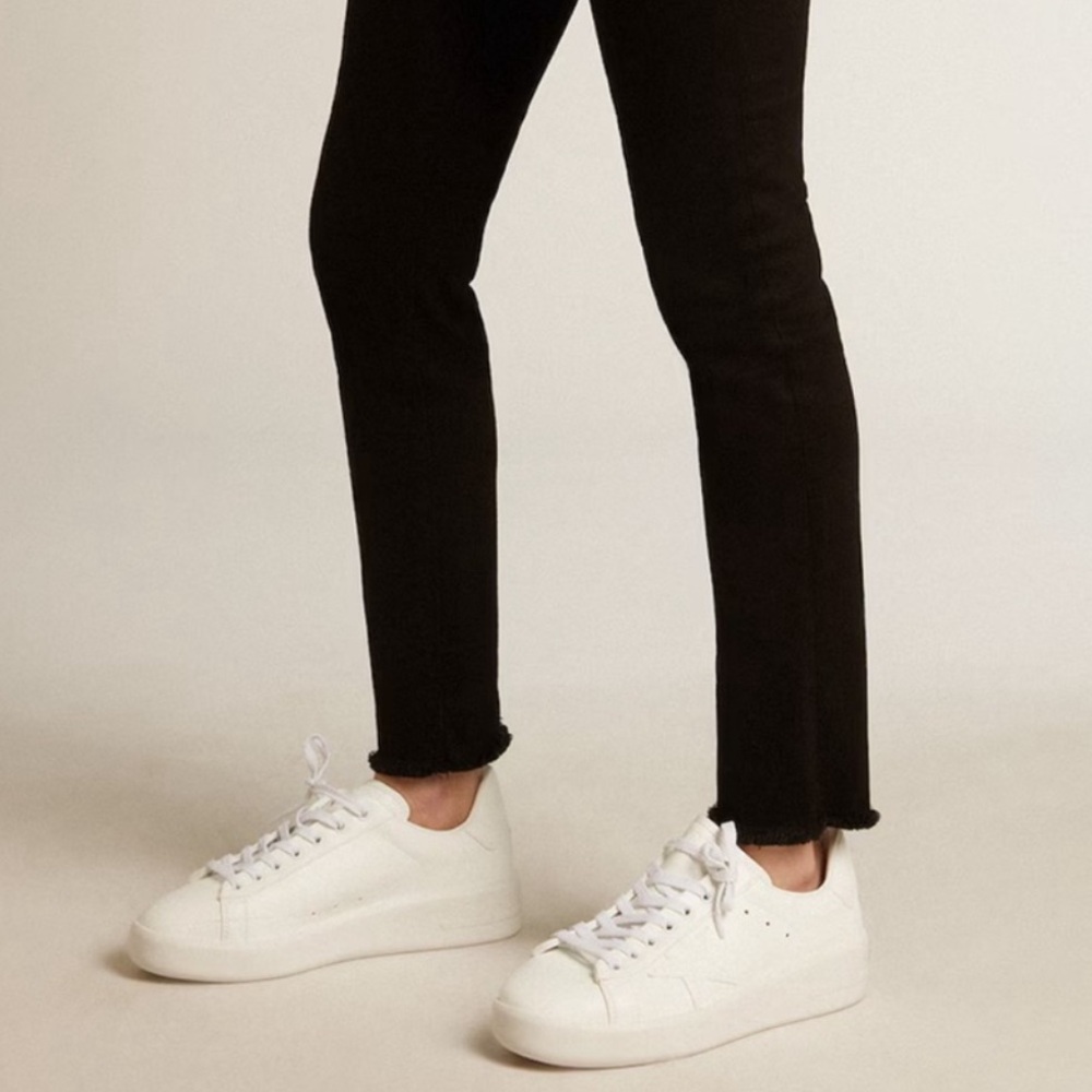 GOLDEN GOOSE Unisex Pure Star Leather Sneakers Optic White sz. 38 - Picture 3 of 14